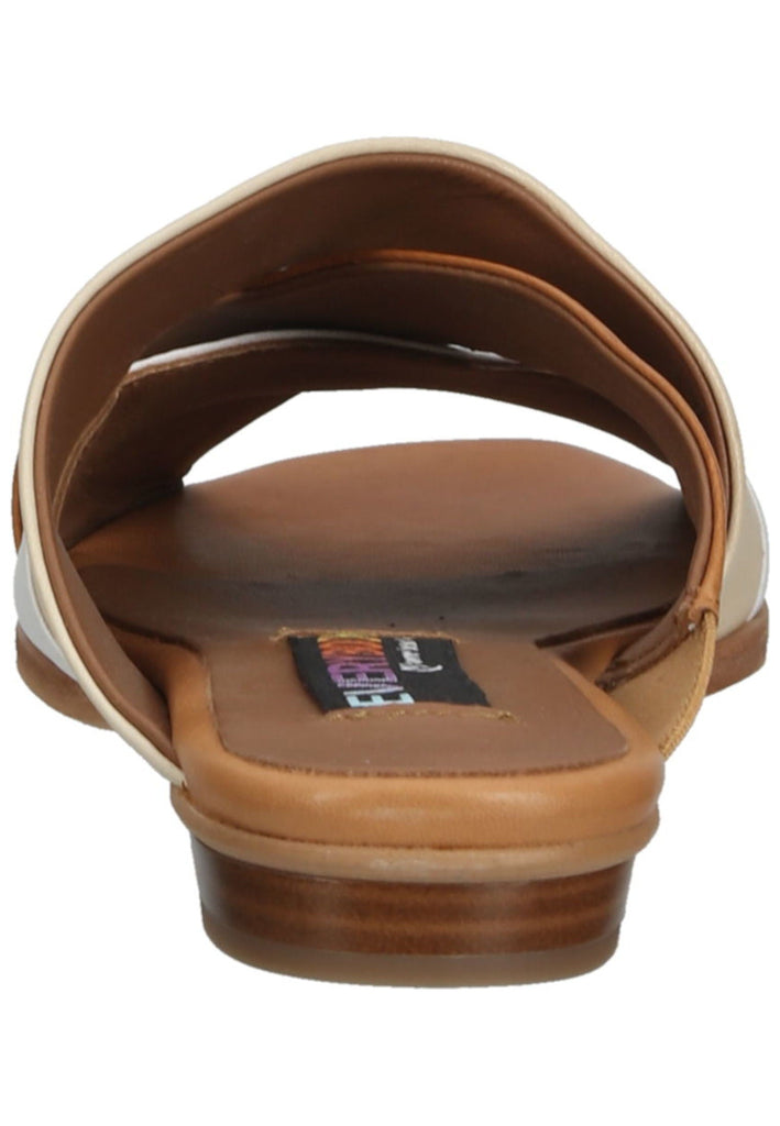 Everybody Pantoletten Leder Weiß/Braun