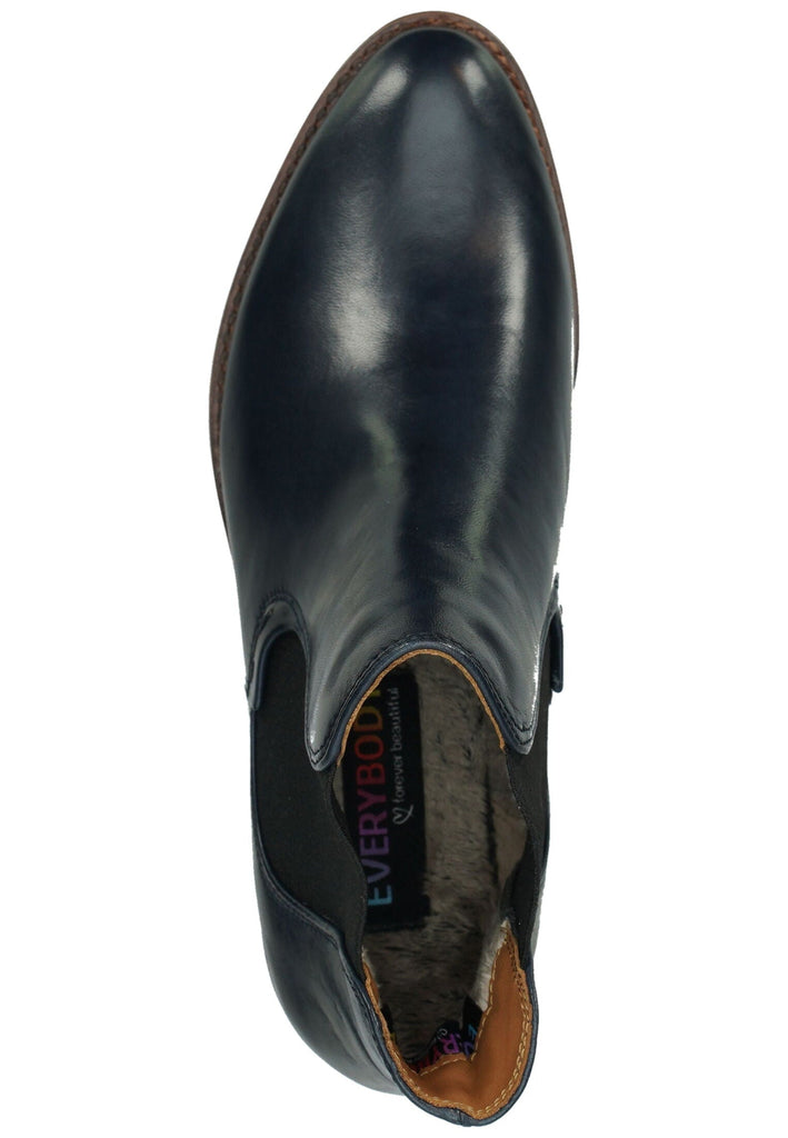 Everybody Stiefelette Glattleder Dunkelblau Warmfutter