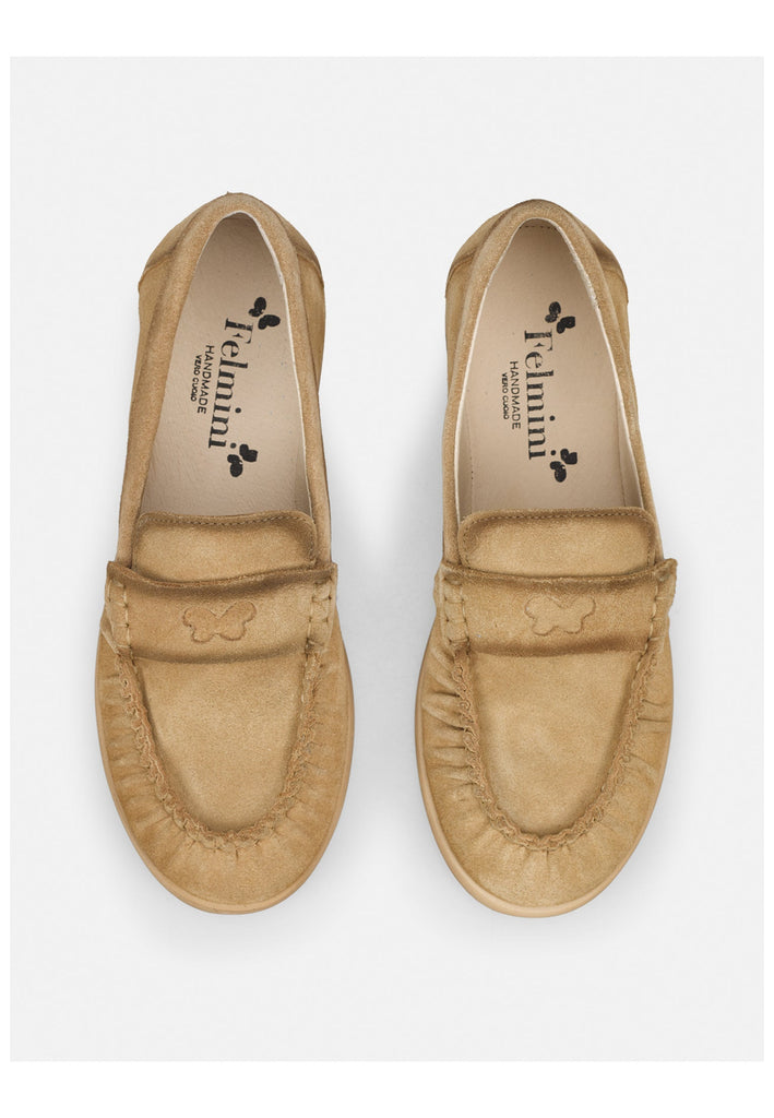 FELMINI Slipper Veloursleder Dunkelbeige