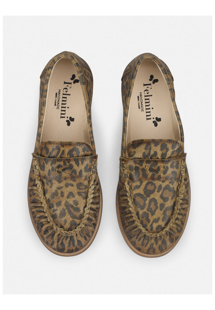 FELMINI Slipper Veloursleder Leopard