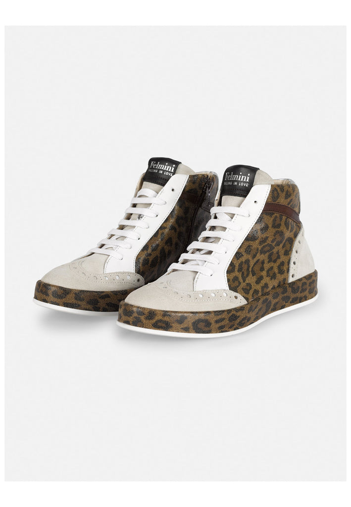FELMINI Sneaker Veloursleder Leopard