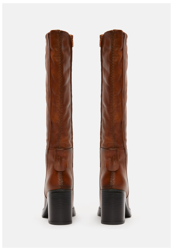 FELMINI Stiefel Leder Mittelbraun