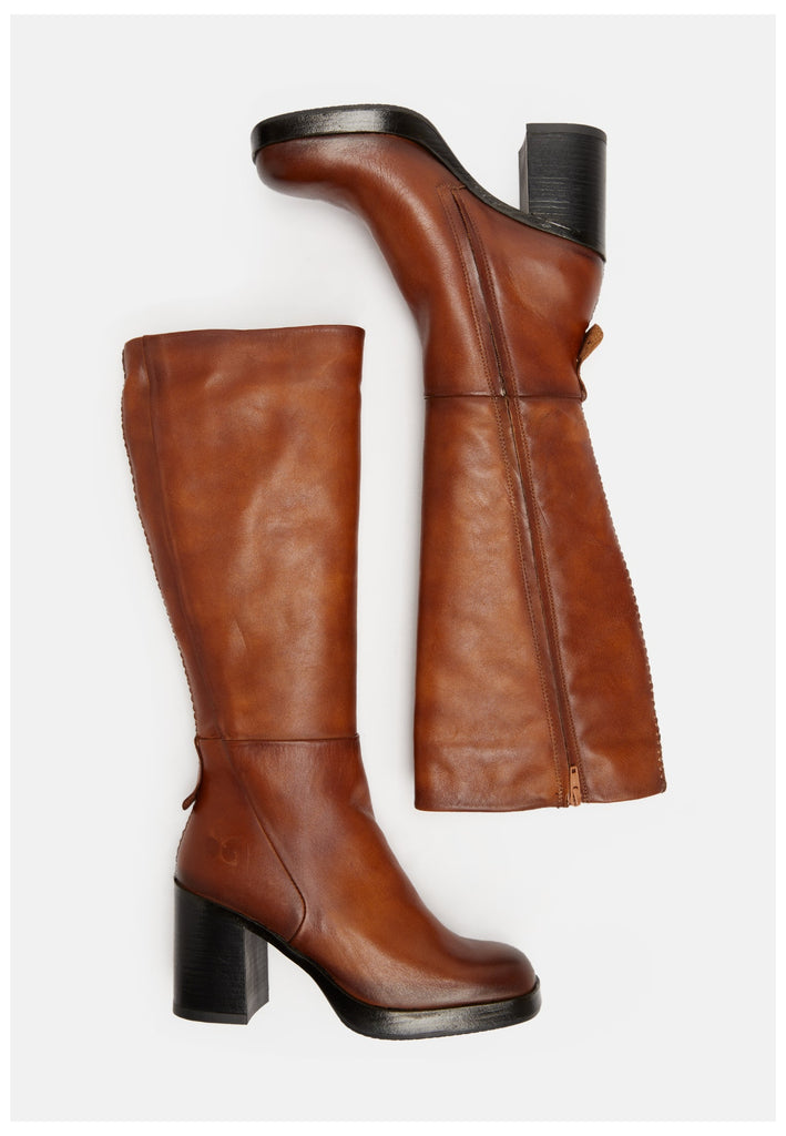 FELMINI Stiefel Leder Mittelbraun