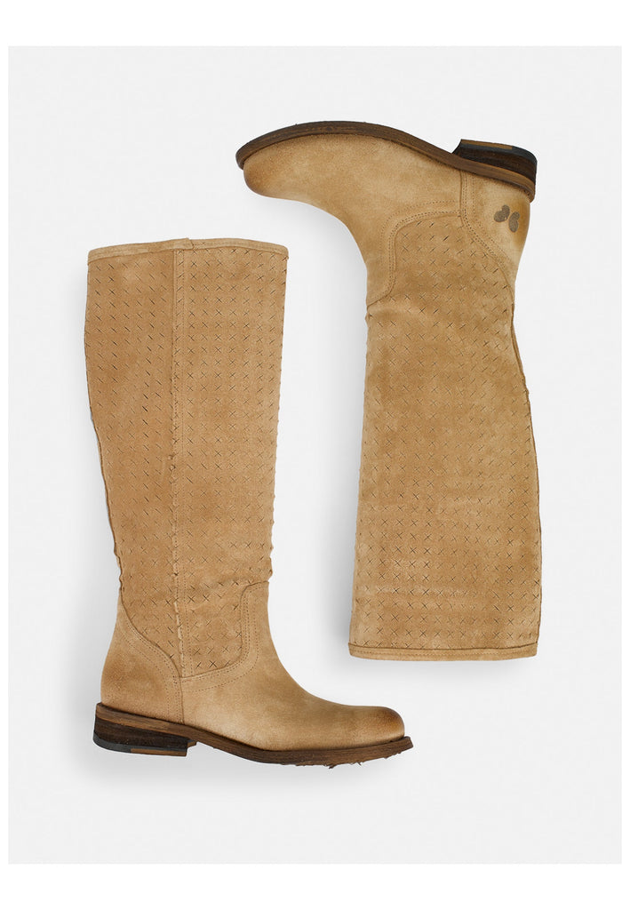 FELMINI Stiefel Veloursleder Dunkelbeige