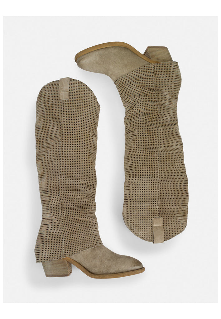 FELMINI Stiefel Veloursleder Grau/Braun