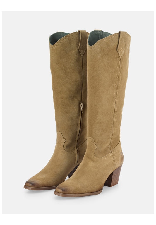 FELMINI Stiefel Veloursleder Mittelbraun