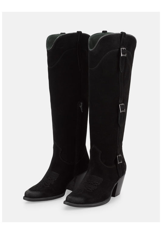 FELMINI Stiefel Veloursleder Schwarz