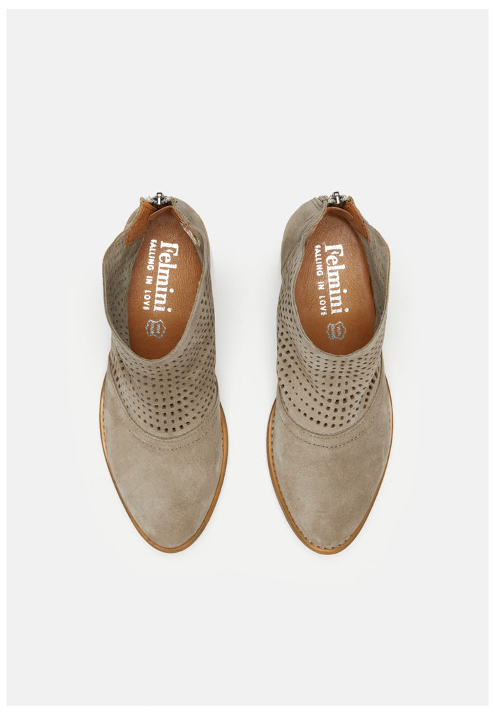 FELMINI Stiefelette Veloursleder Braun/Grau