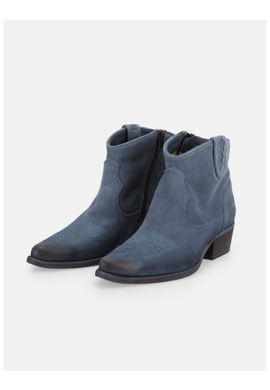 FELMINI Stiefelette Veloursleder Dunkelblau