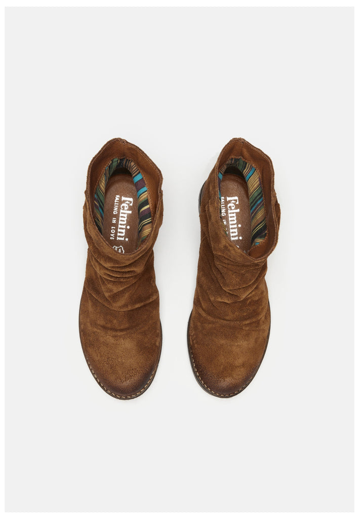 FELMINI Stiefelette Veloursleder Dunkelbraun