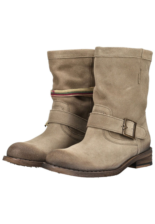 FELMINI Stiefelette Veloursleder Grau/Braun