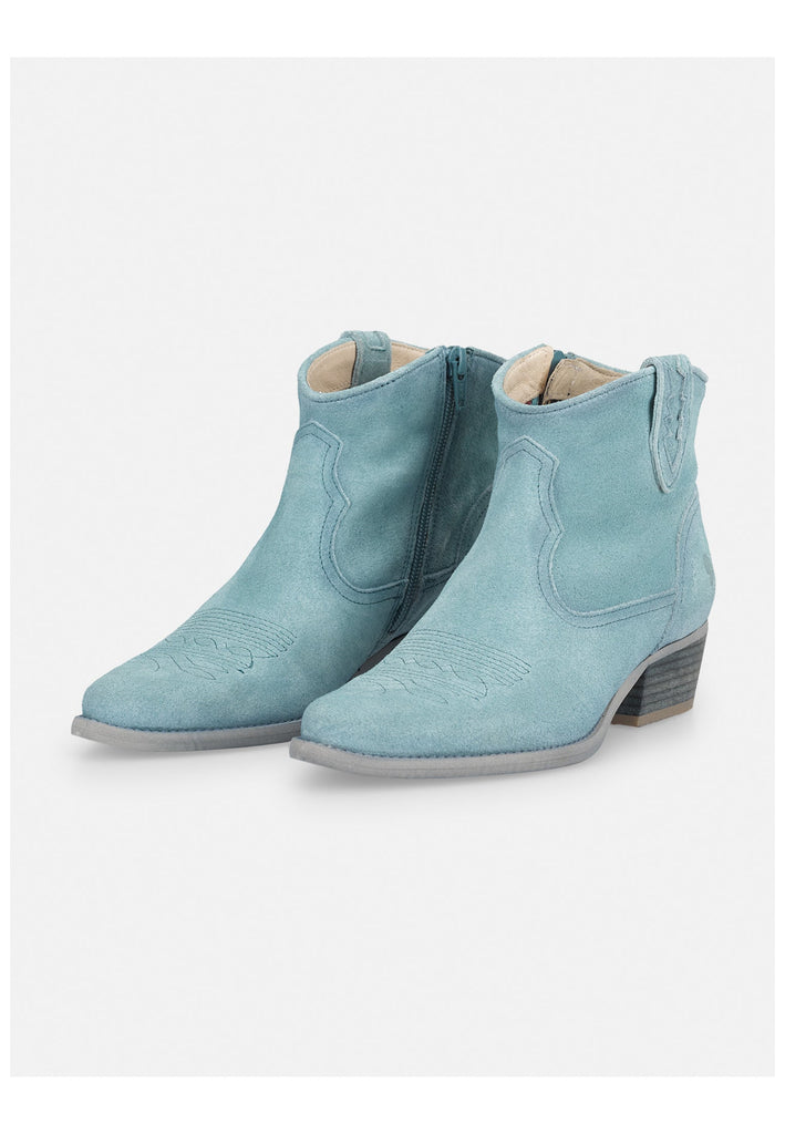 FELMINI Stiefelette Veloursleder Hellblau