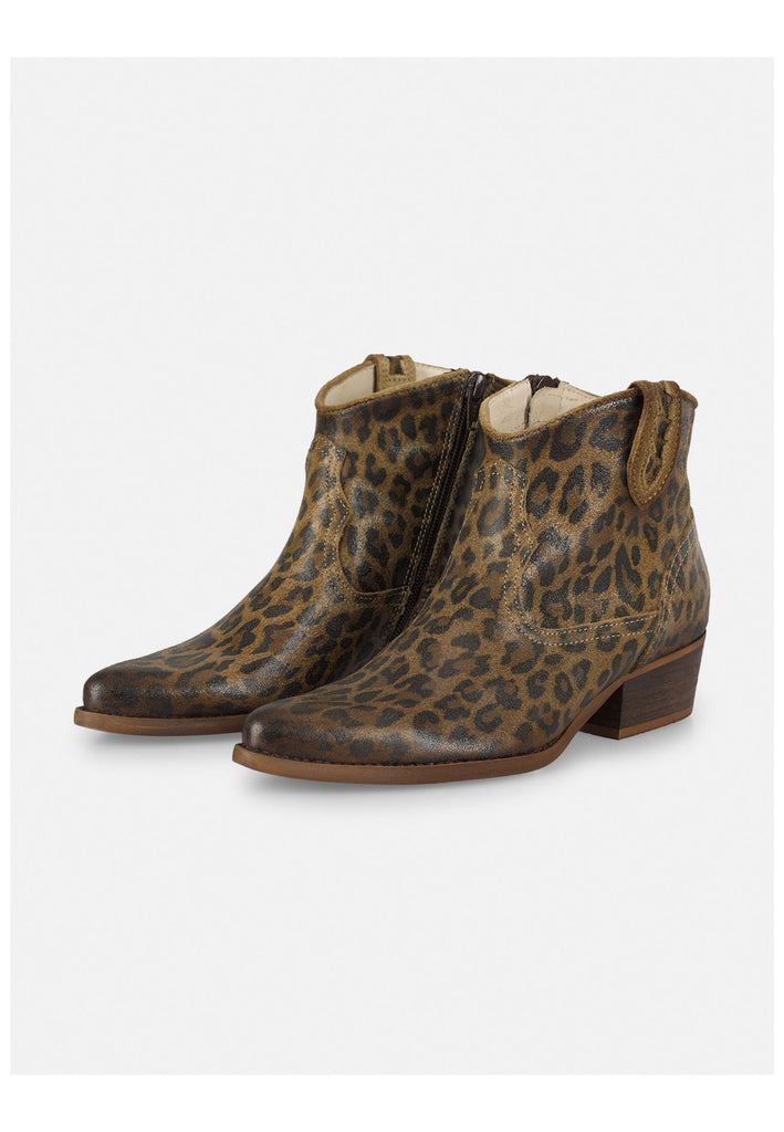 FELMINI Stiefelette Veloursleder Leopard