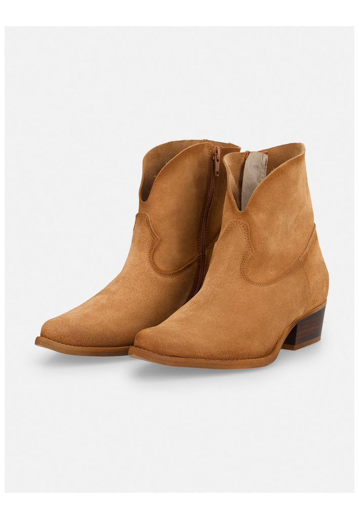 FELMINI Stiefelette Veloursleder Mittelbraun