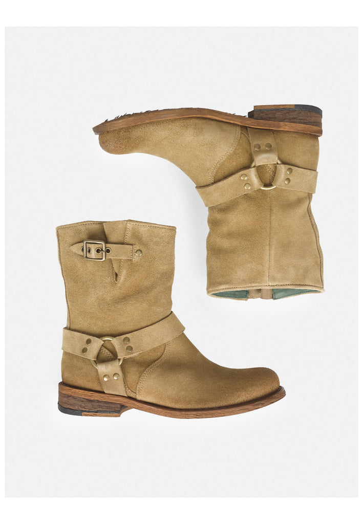 FELMINI Stiefelette Veloursleder Mittelbraun