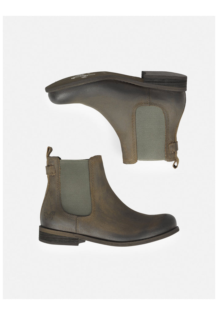 FELMINI Stiefelette Veloursleder/Textil Grün