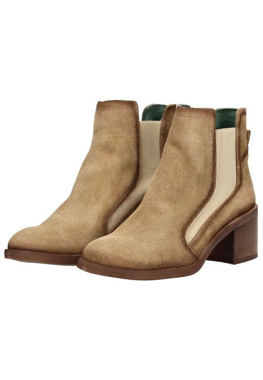 FELMINI Stiefelette Veloursleder/Textil Hellbraun