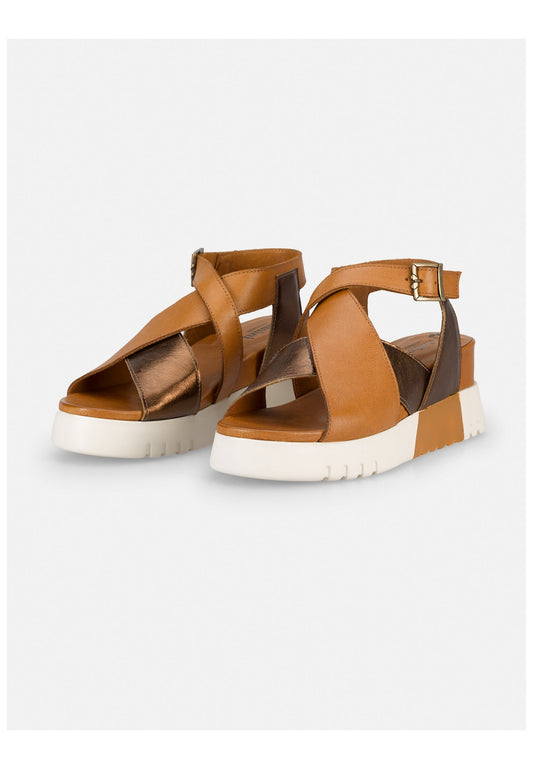 FELMINI WIDE FIT Sandalen Leder Braun