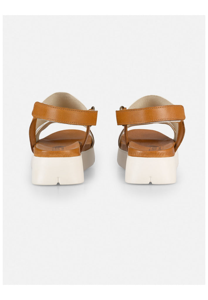 FELMINI WIDE FIT Sandalen Leder Braun/Weiß