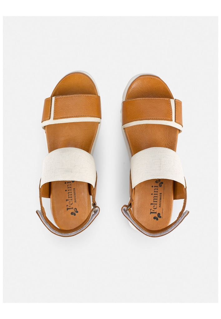 FELMINI WIDE FIT Sandalen Leder Braun/Weiß