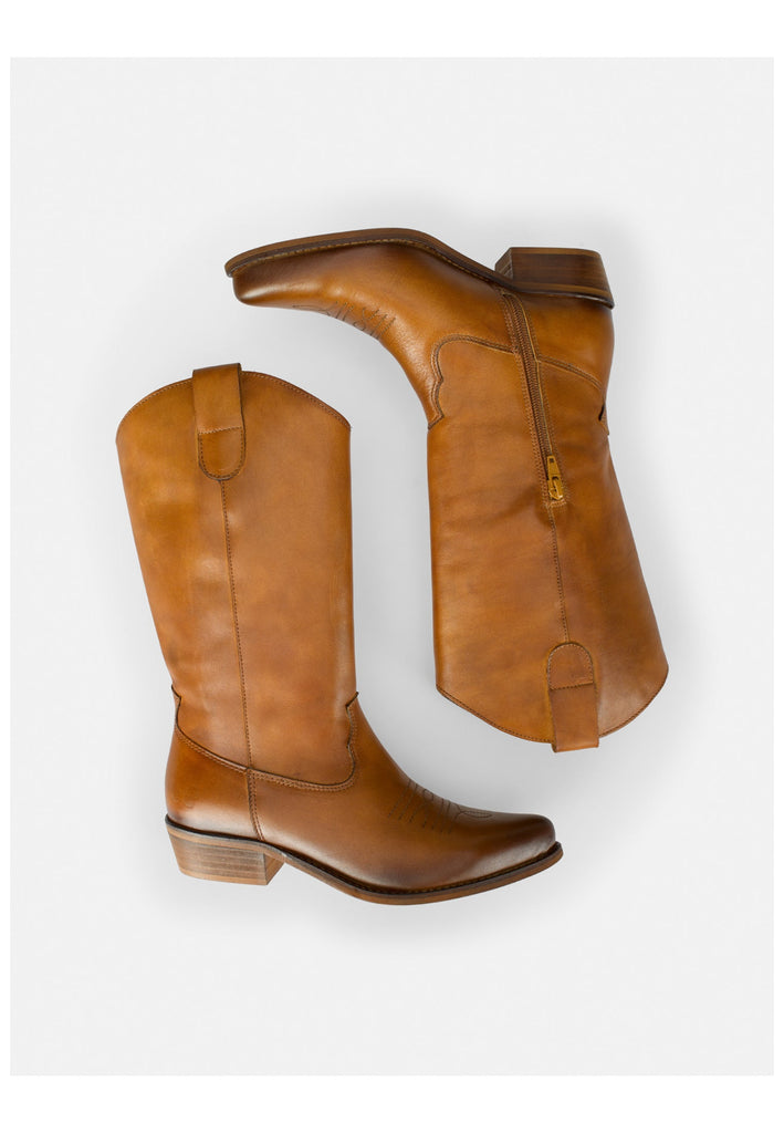 FELMINI WIDE FIT Stiefel Leder Mittelbraun