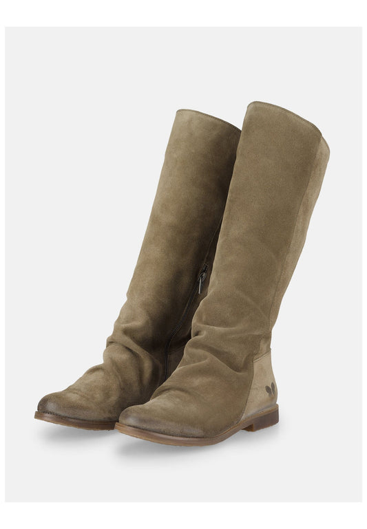 FELMINI WIDE FIT Stiefel Veloursleder Hellbraun