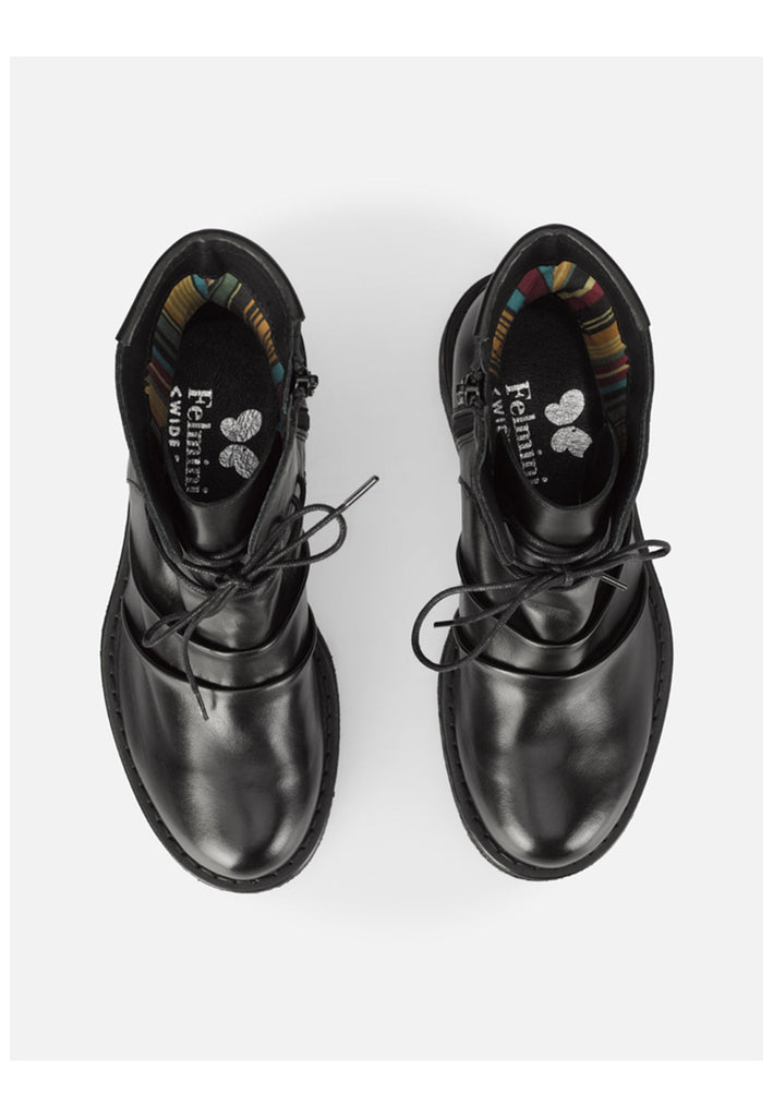 FELMINI WIDE FIT Stiefelette Leder Black