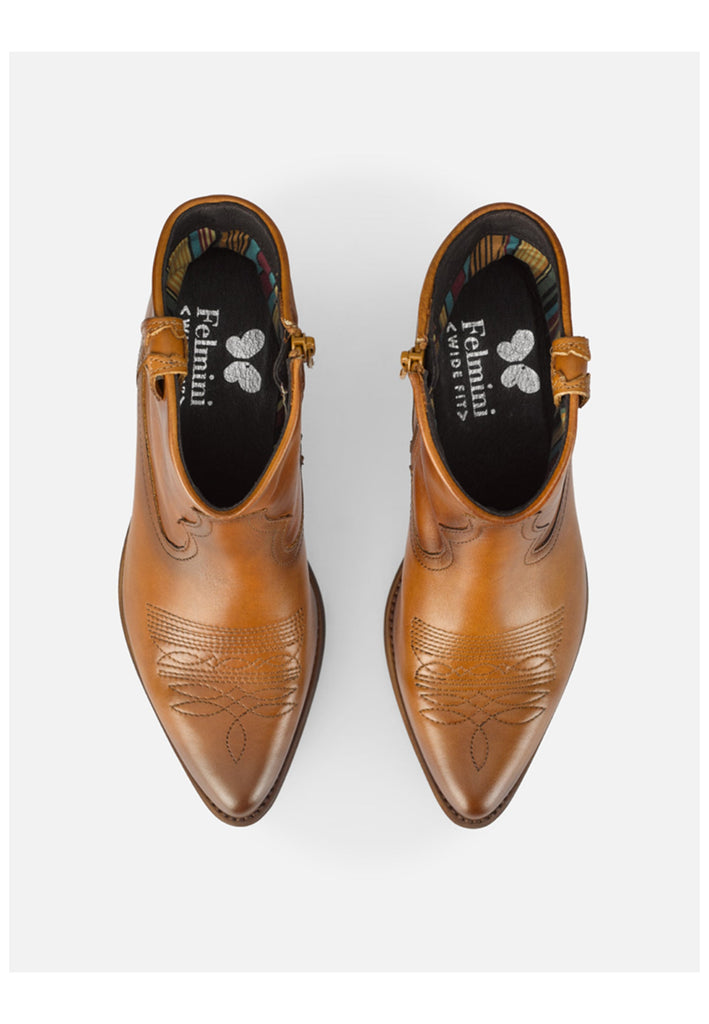 FELMINI WIDE FIT Stiefelette Leder Mittelbraun