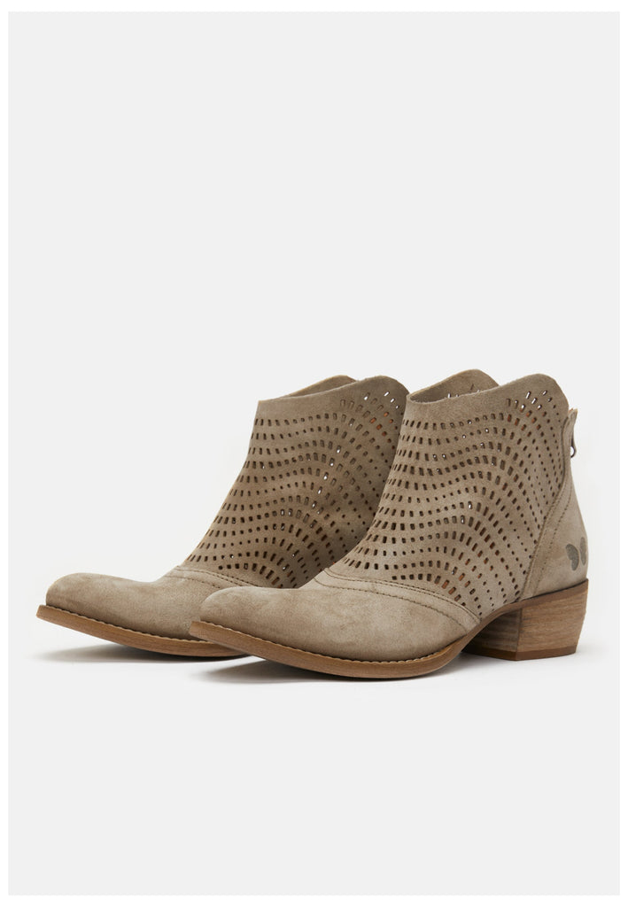 FELMINI WIDE FIT Stiefelette Veloursleder Braun/Grau