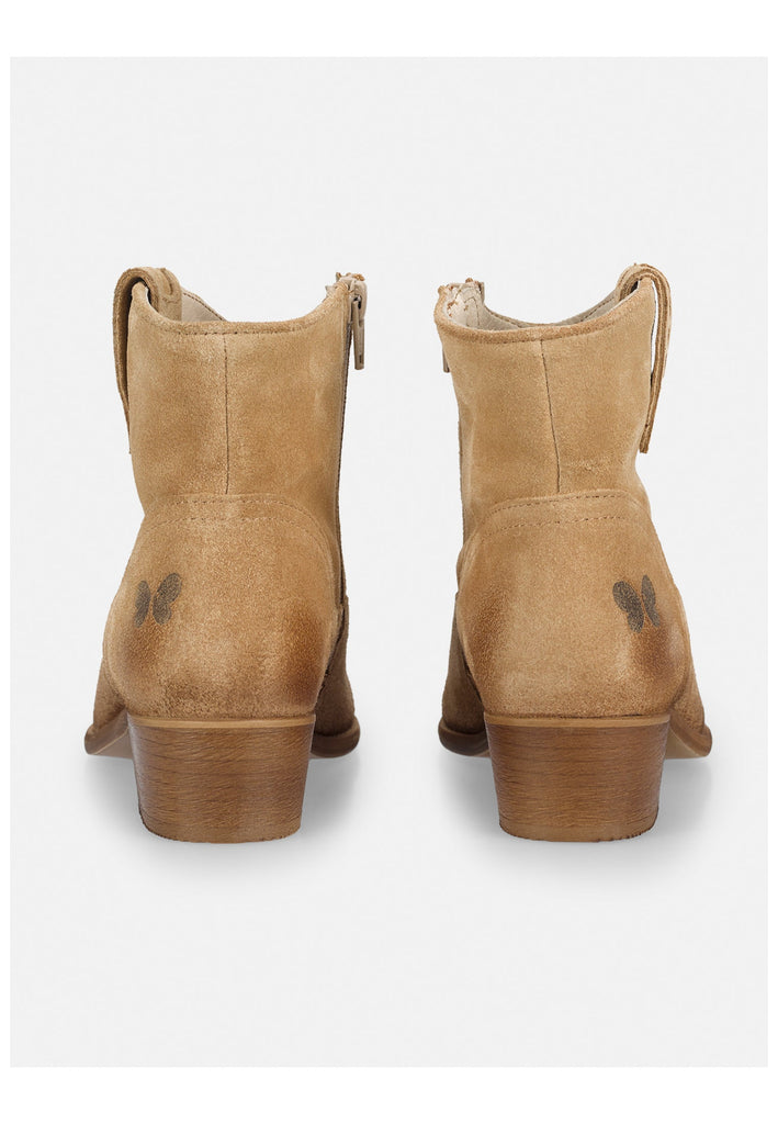 FELMINI WIDE FIT Stiefelette Veloursleder Dunkelbeige