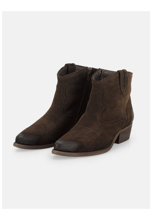 FELMINI WIDE FIT Stiefelette Veloursleder Espresso