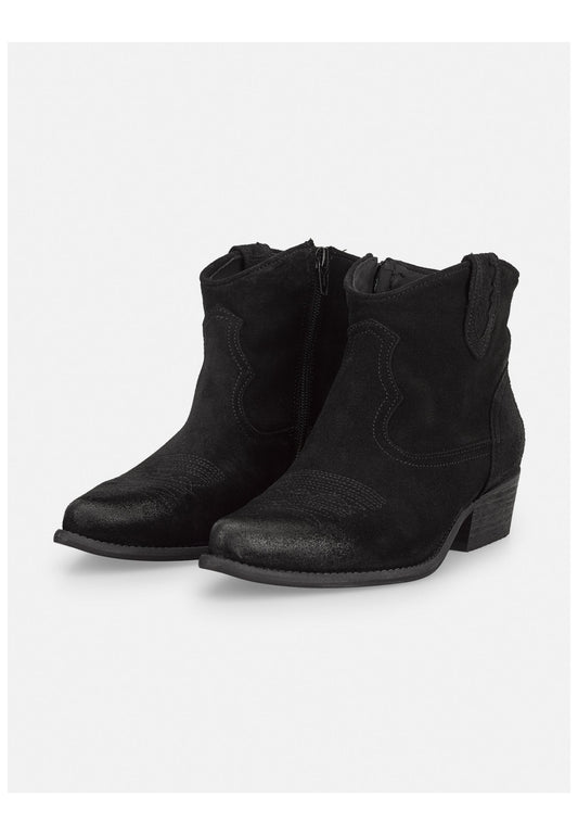 FELMINI WIDE FIT Stiefelette Veloursleder Schwarz Kombi