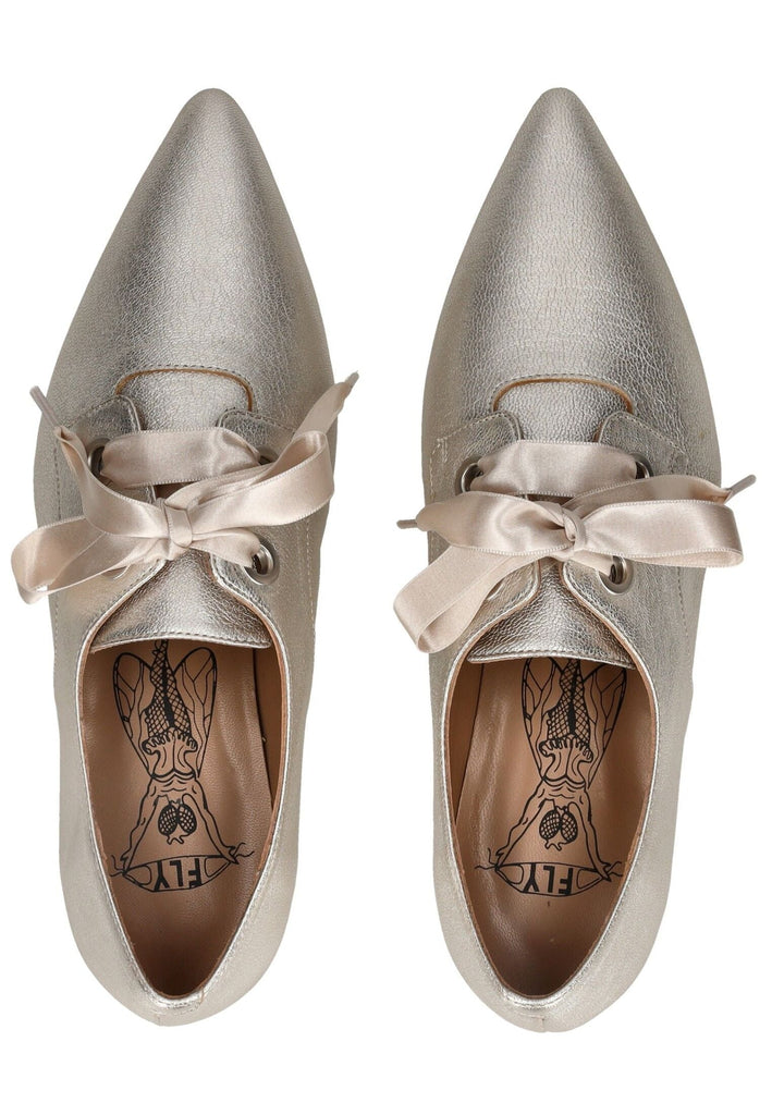 FLY London Halbschuhe Leder Silber