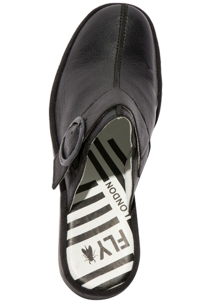 FLY London Pantoletten Leder Schwarz