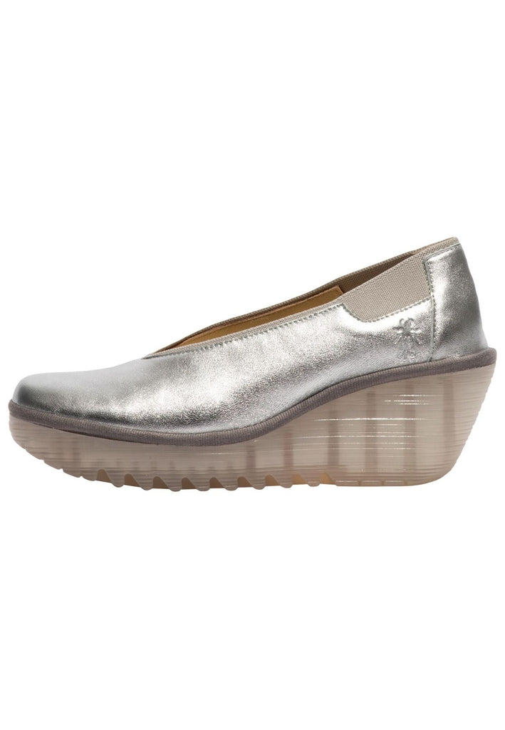 Pumps FLY London Pumps Leder Silber