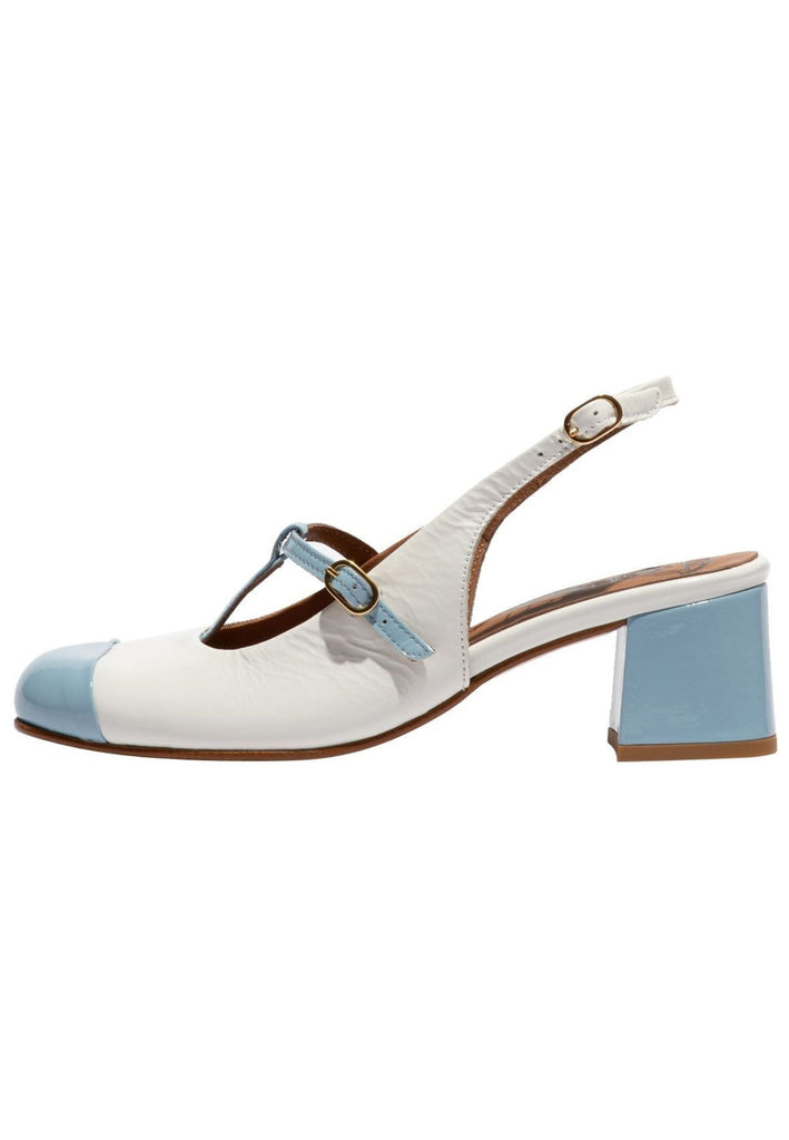 Pumps FLY London Pumps Leder Weiß/Blau