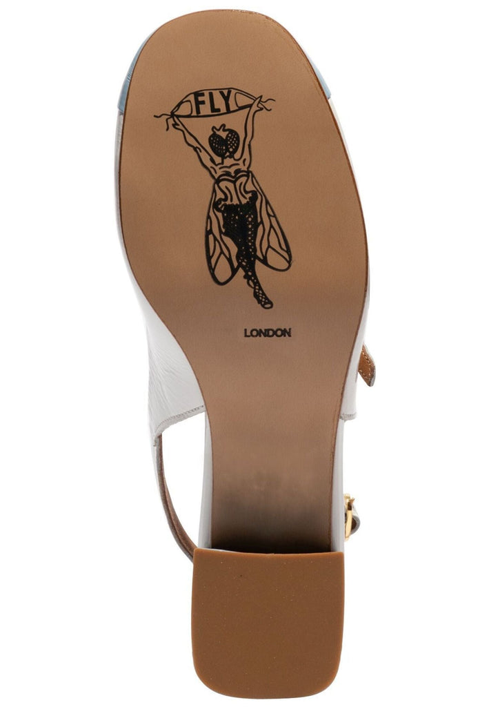 FLY London Pumps Leder Weiß/Blau