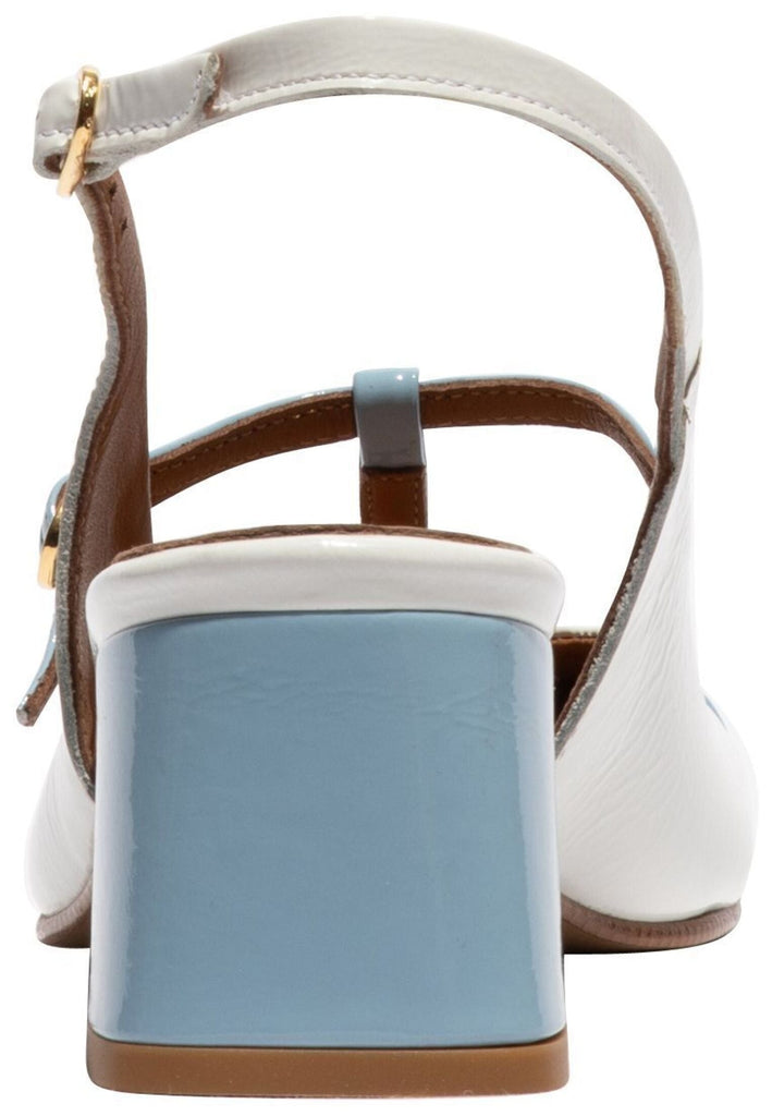 FLY London Pumps Leder Weiß/Blau