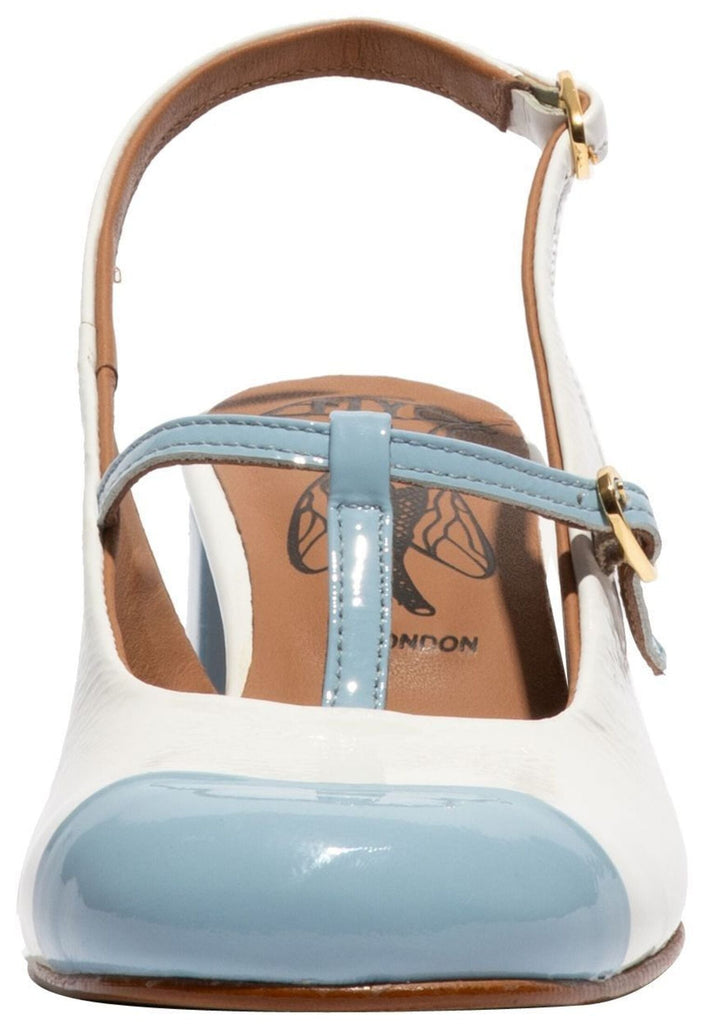 FLY London Pumps Leder Weiß/Blau