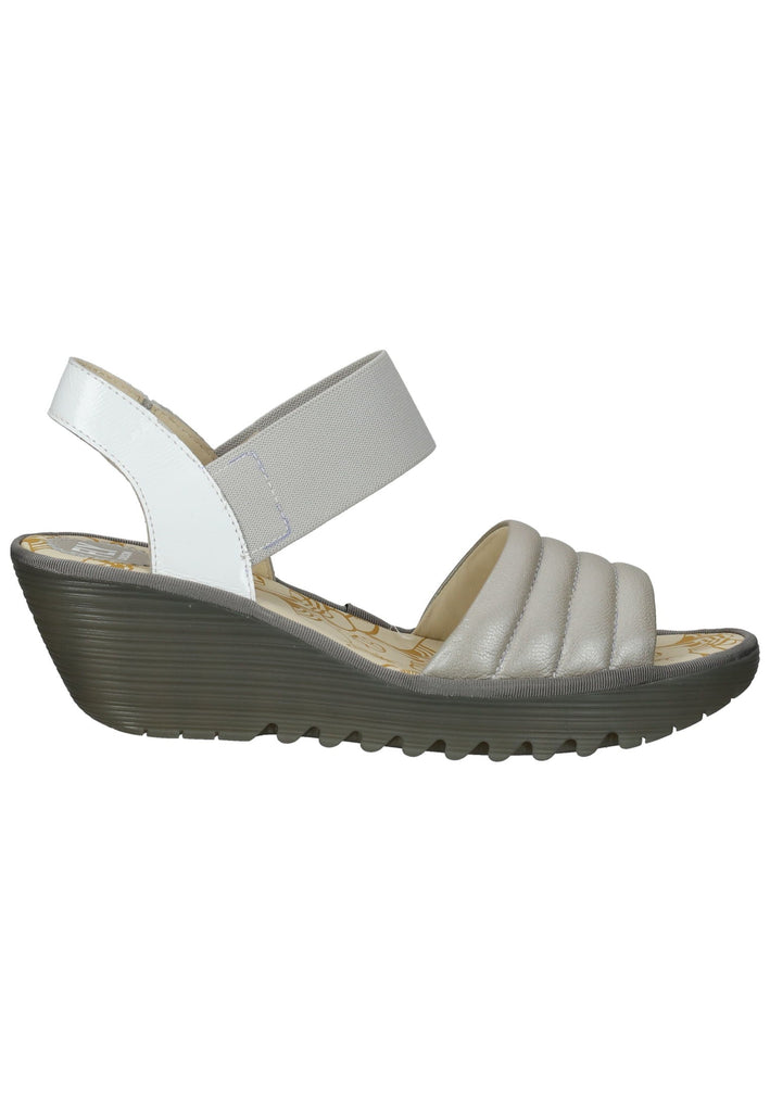 FLY London Sandalen Leder Silber/Weiß