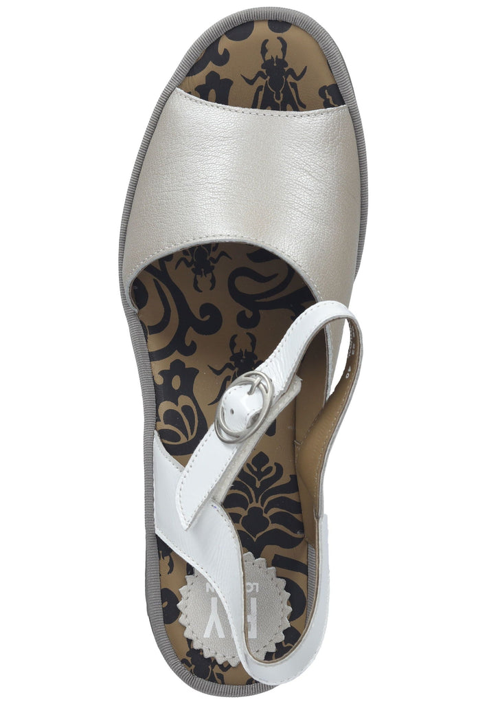 FLY London Sandalen Leder Silber/Weiß