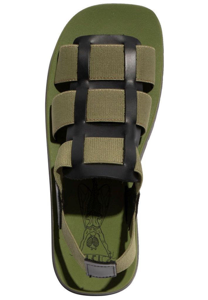 FLY London Sandalen Leder/Textil Army