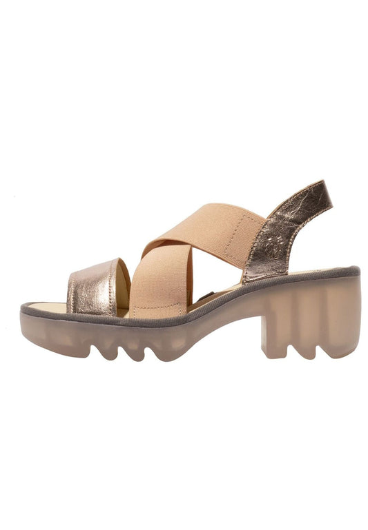 FLY London Sandalen Leder/Textil Bronze