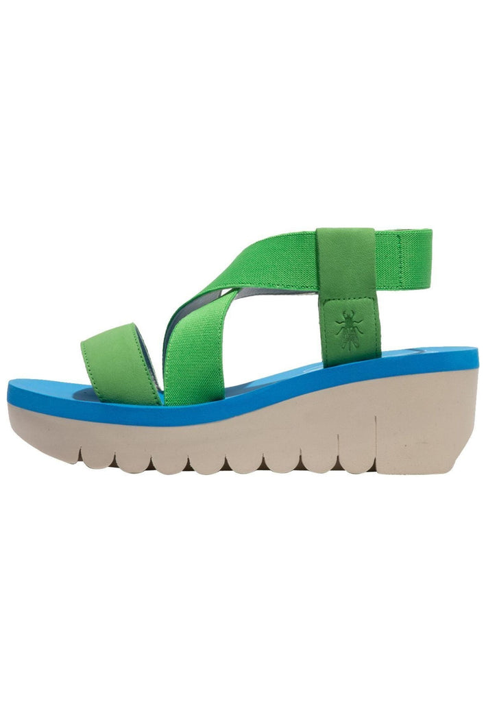 FLY London Sandalen Leder/Textil Grün/Blau