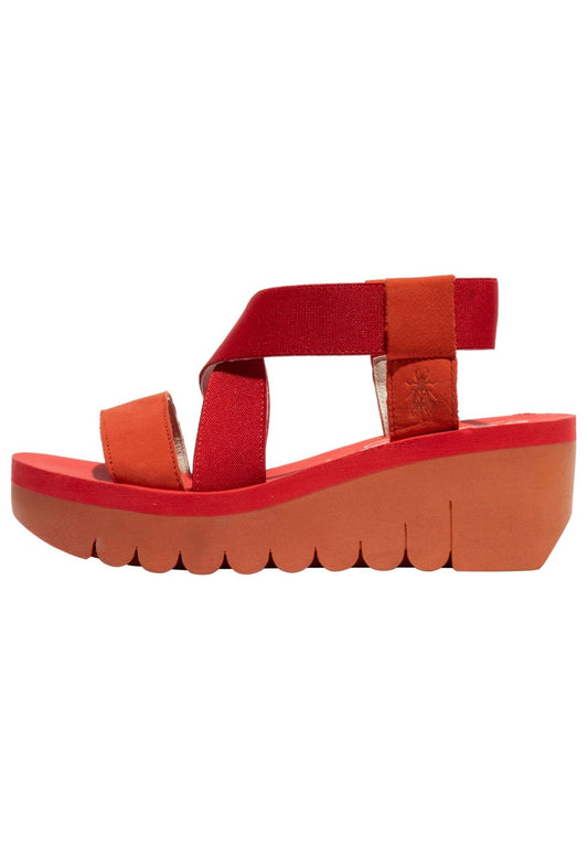 FLY London Sandalen Leder/Textil Rot
