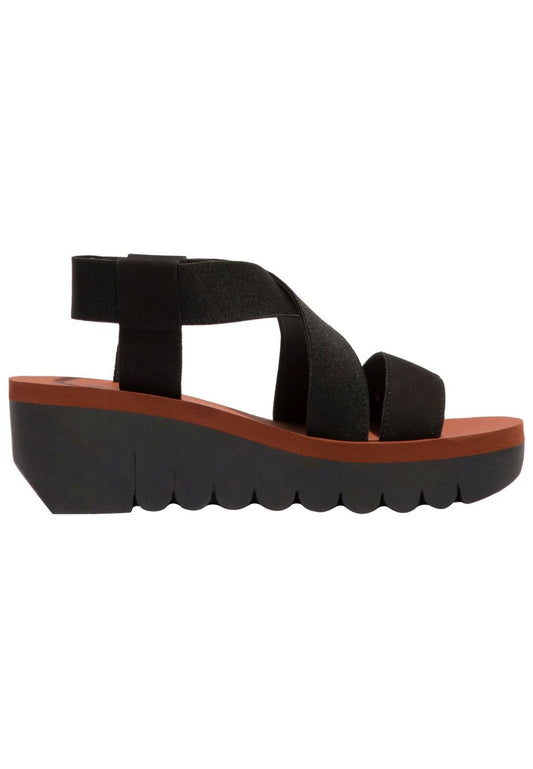 FLY London Sandalen Leder/Textil Schwarz/Braun