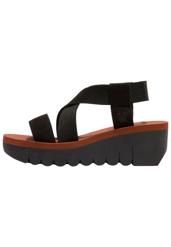 FLY London Sandalen Leder/Textil Schwarz/Braun