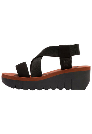 FLY London Sandalen Leder/Textil Schwarz/Braun
