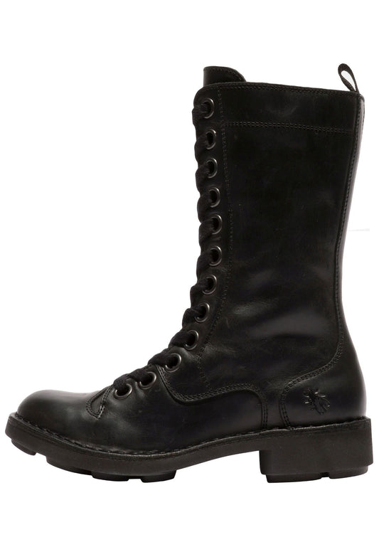 FLY London Stiefel Leder Schwarz