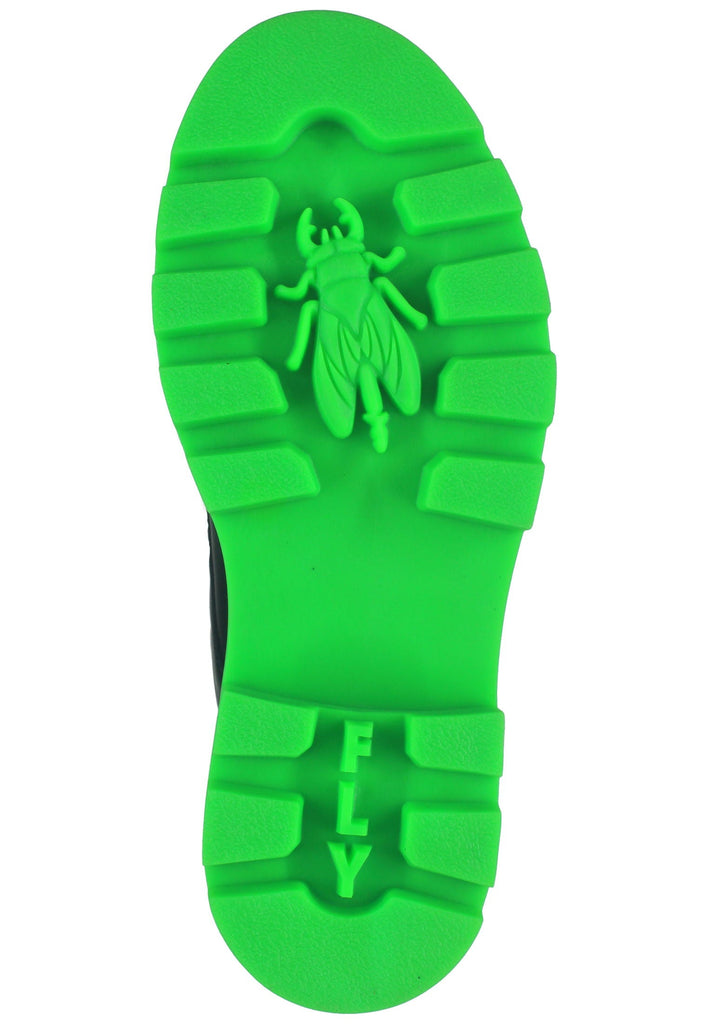 FLY London Stiefelette Leder Schwarz/Grün